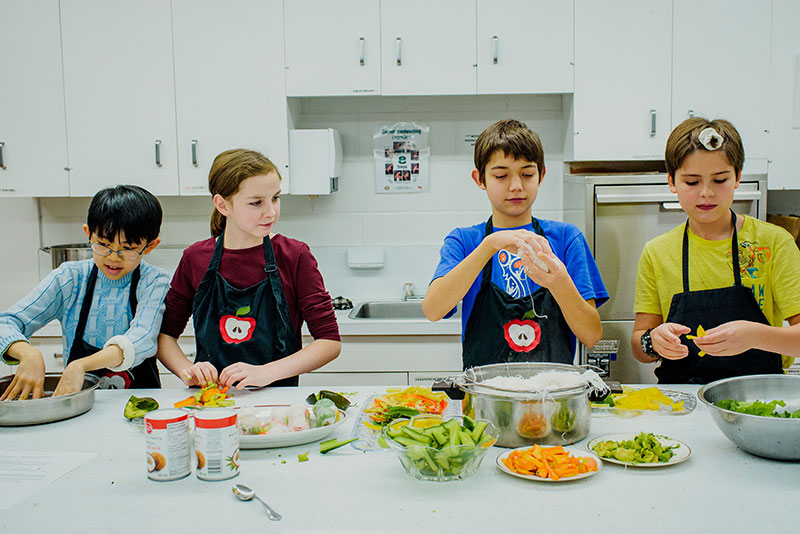 Kids at a Food Skills Program by Nelson CFC